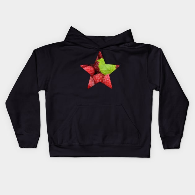 Raspberry Fruit Star Kids Hoodie by NAGANIES